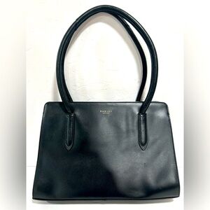 Radley London black leather zip top handbag